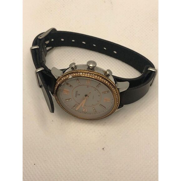 Fossil Q FTW5011 Womens Black Leather Analog White Dial Hybrid Smart Watch HK254 - Picture 7 of 9